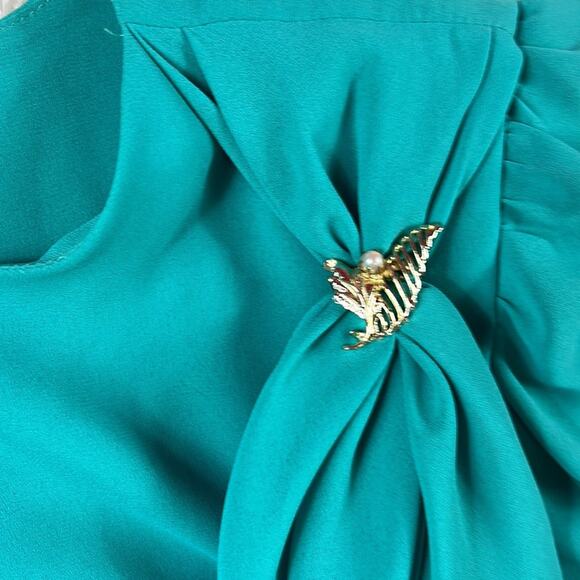 Ursula of Switzerland seafoam green mother of the bride chiffon midi dress 15 16 - Picture 7 of 11